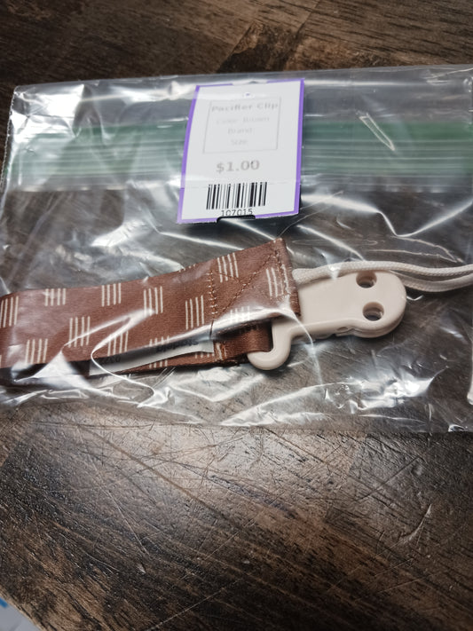 Brown  Pacifier Clip
