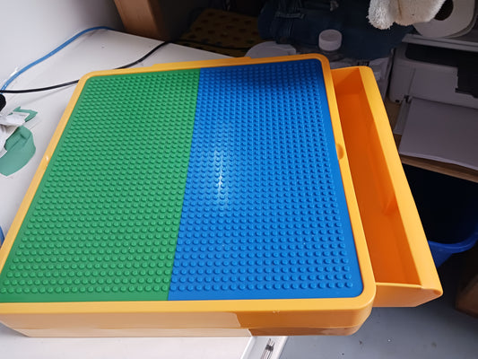 yellow/blue/green Kids Only Building Blocks Table w/drawer