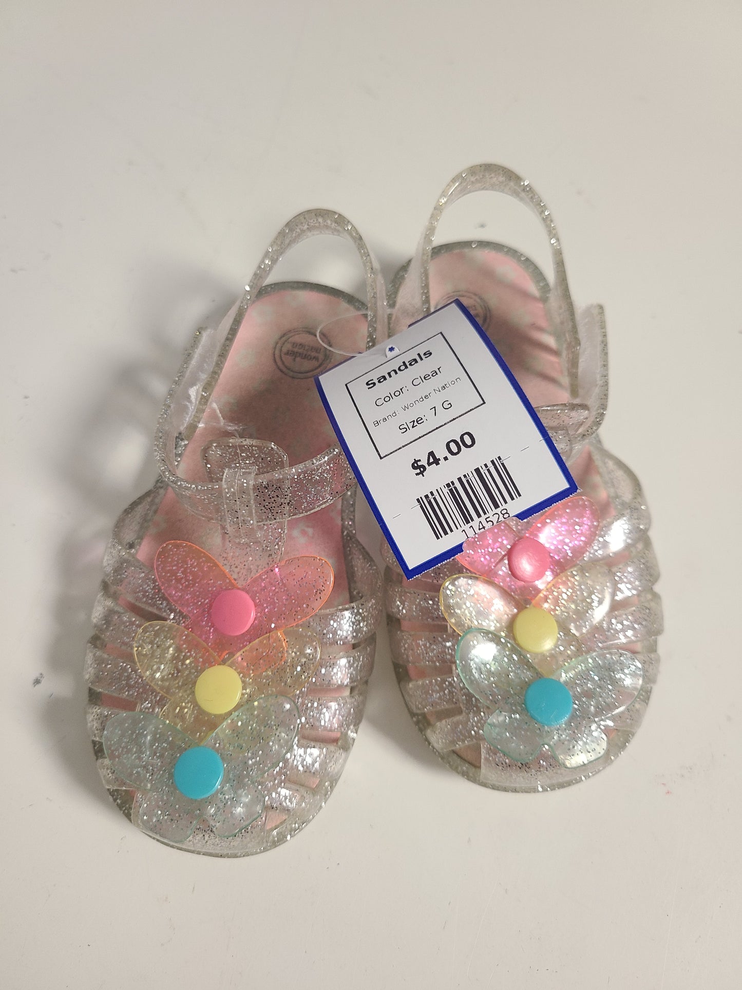 Clear Wonder Nation Sandals, 7 G