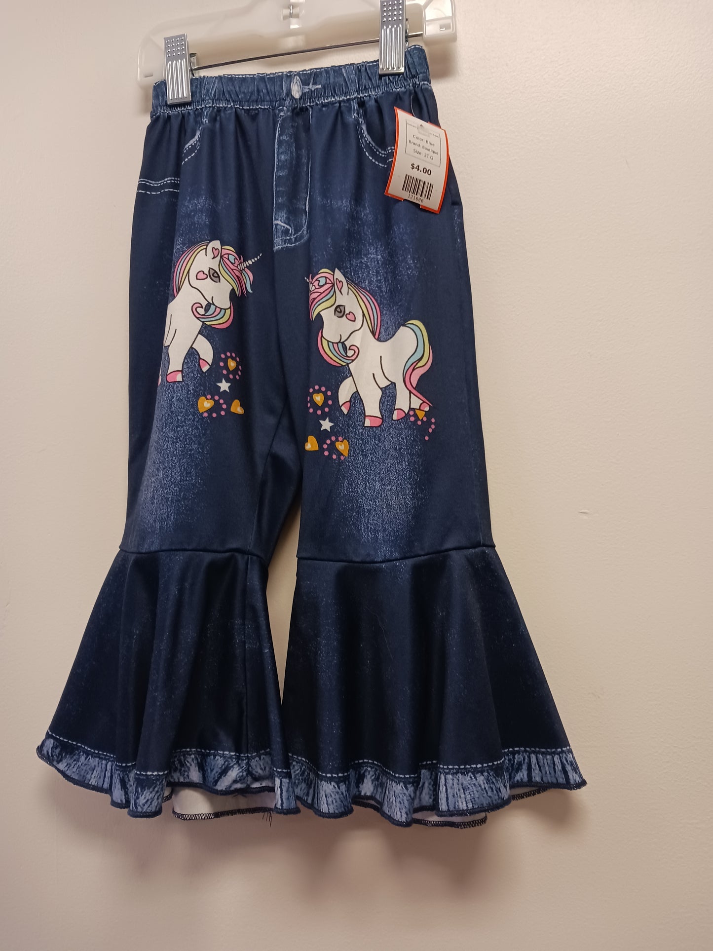 Blue Boutique Unicorn Bell Bottom Pants, 2T G