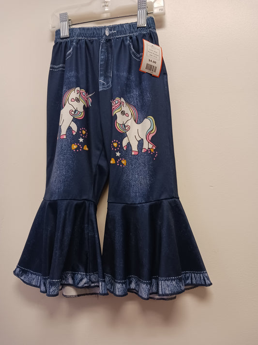 Blue Boutique Unicorn Bell Bottom Pants, 2T G