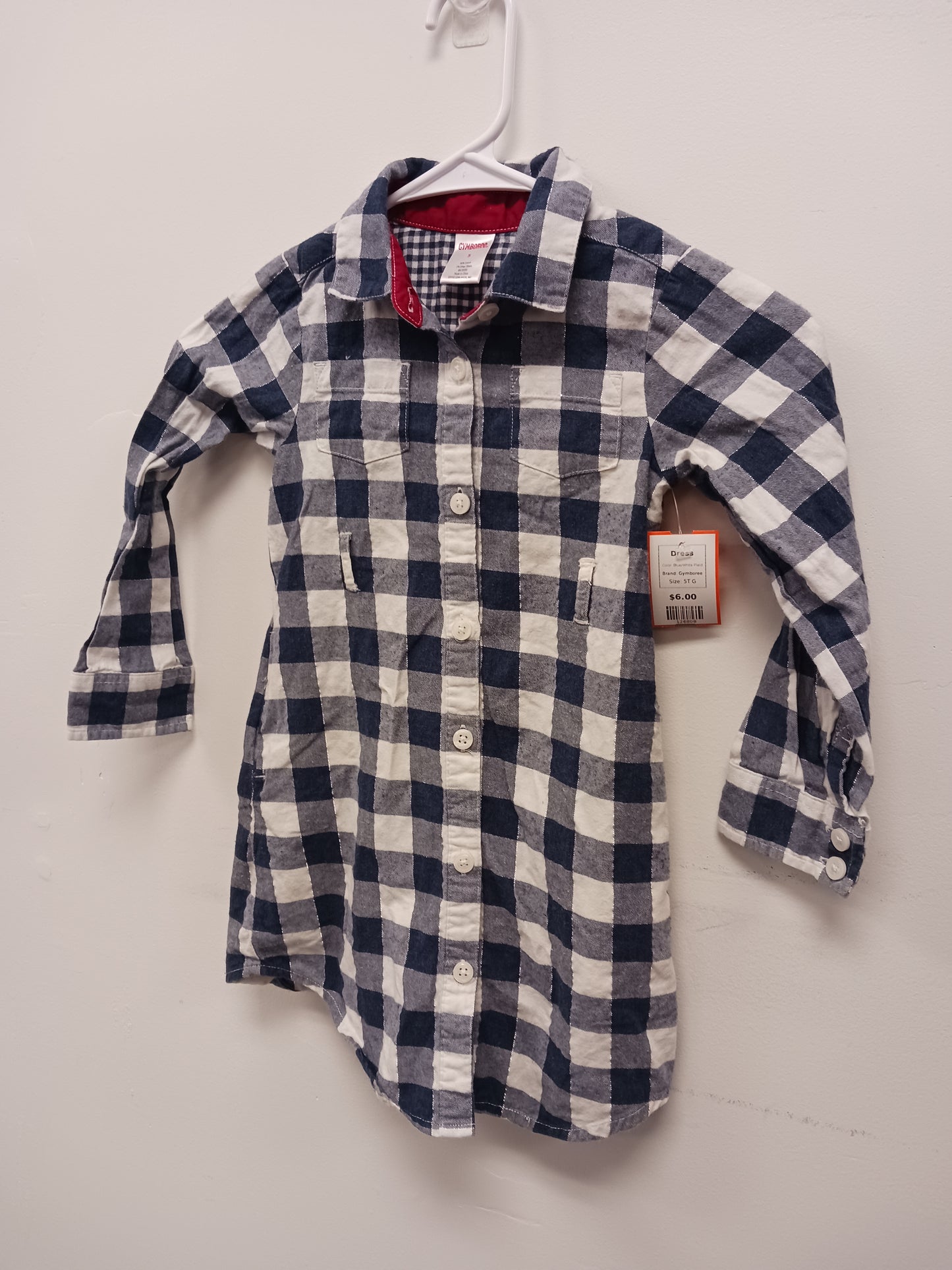Blue/White Plaid Gymboree Dress, 5T G