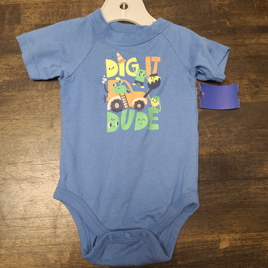 blue garanimals dig it dude onesie, 3M B