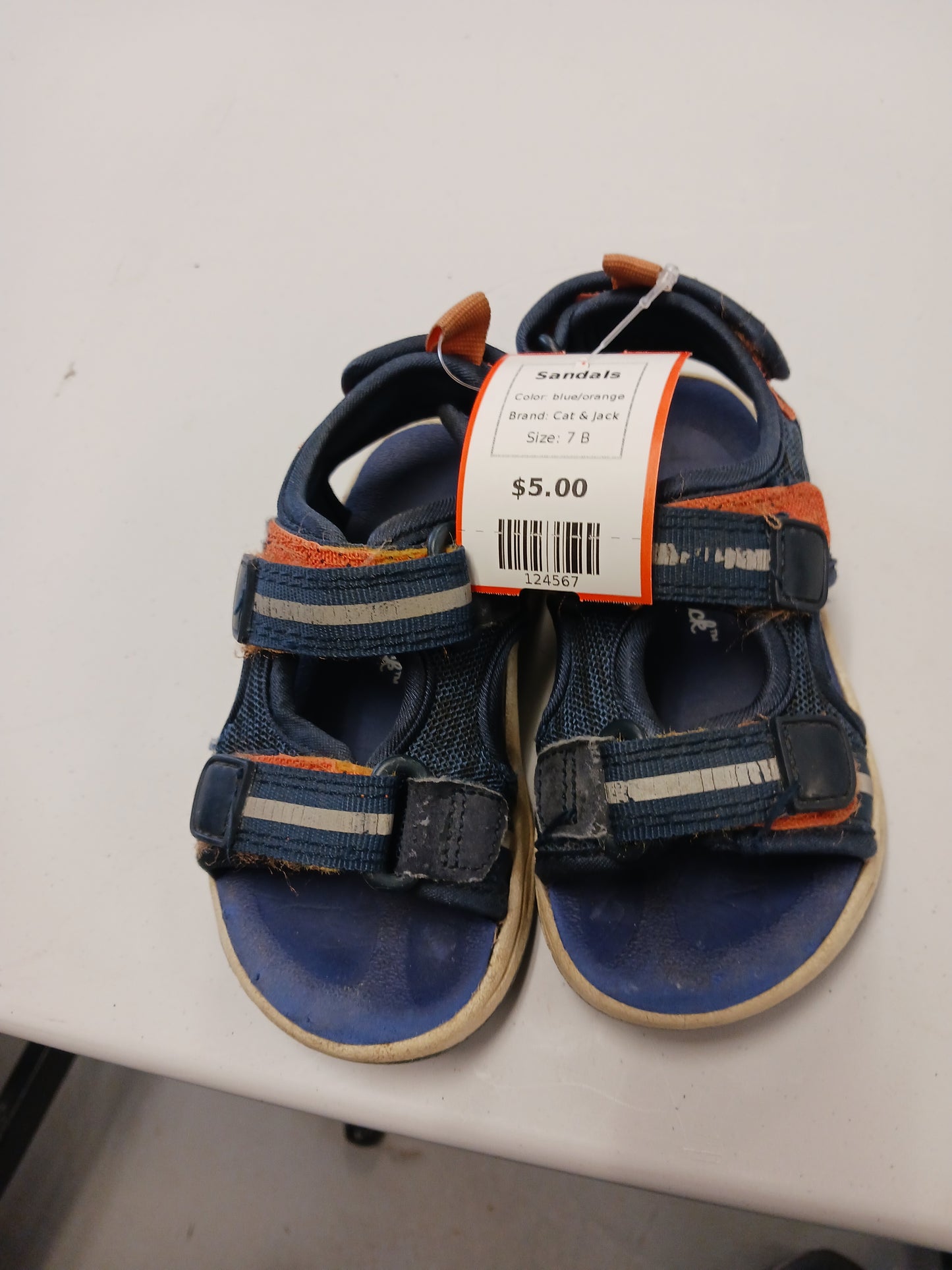 blue/orange Cat & Jack Sandals, 7 B