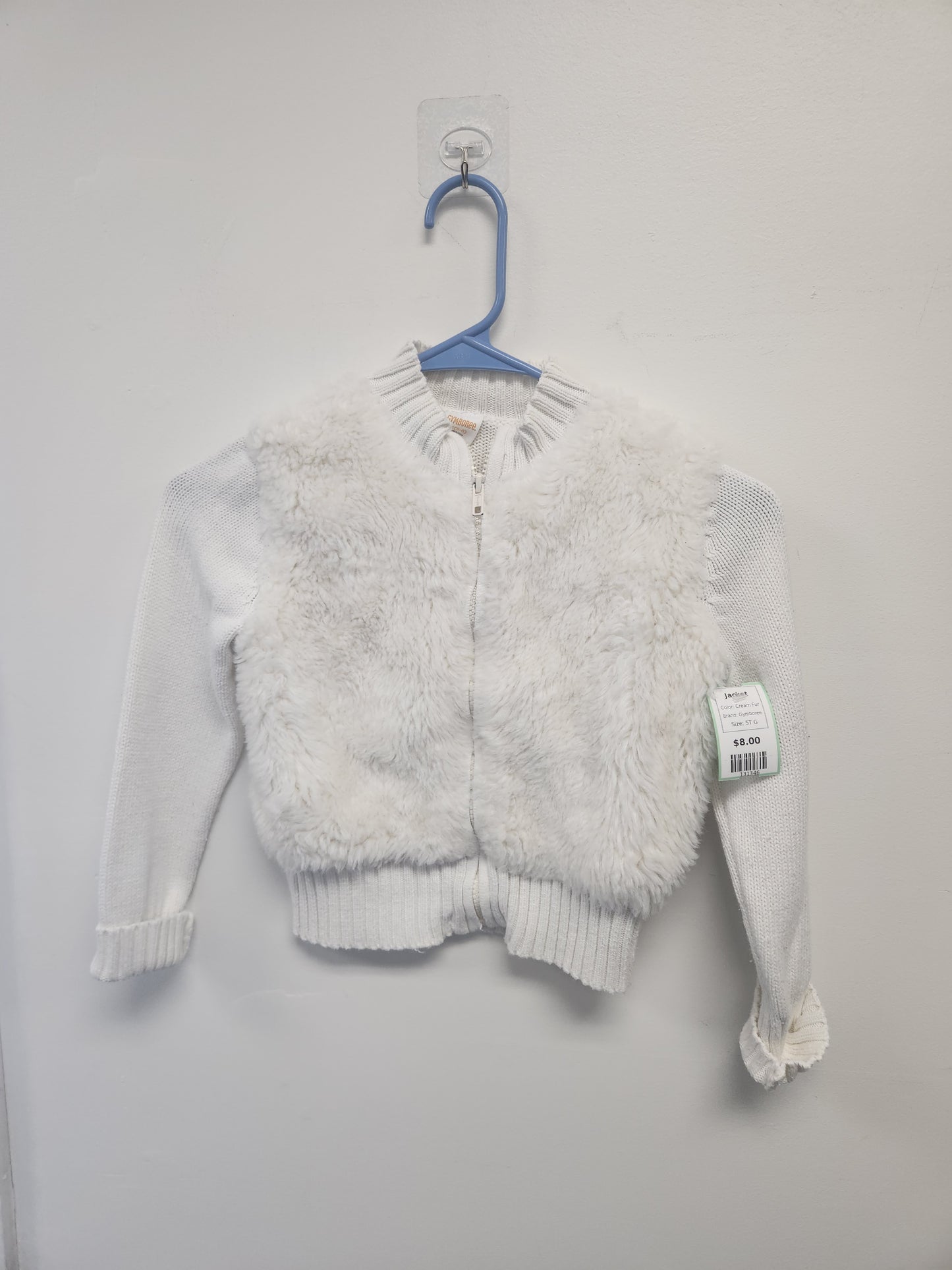 Cream Fur Gymboree Jacket, 5T G