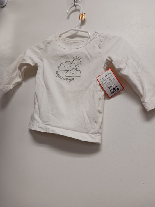 White Carters Longsleeve Shirt, 6M B