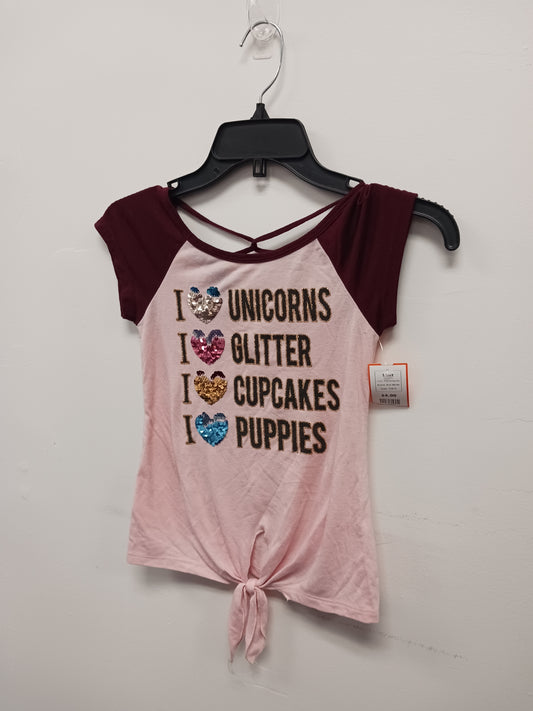 Pink/Burgandy Knit Works Shirt, 7/8 G