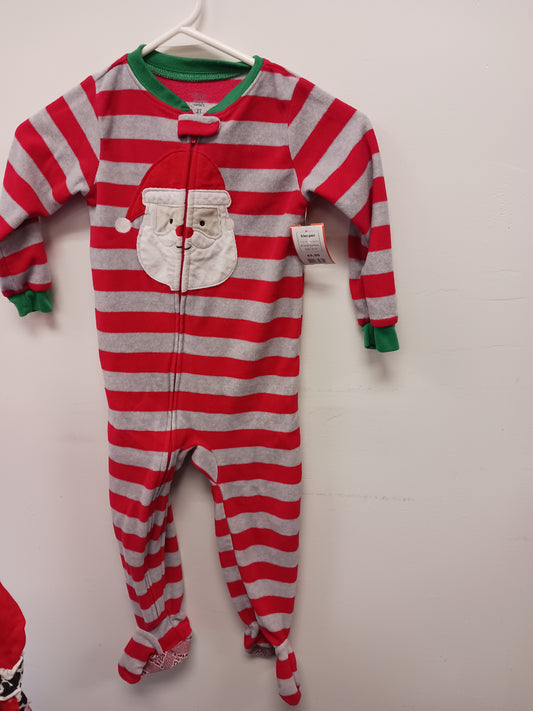Grey/Red Santa Carters Sleeper, 3T B