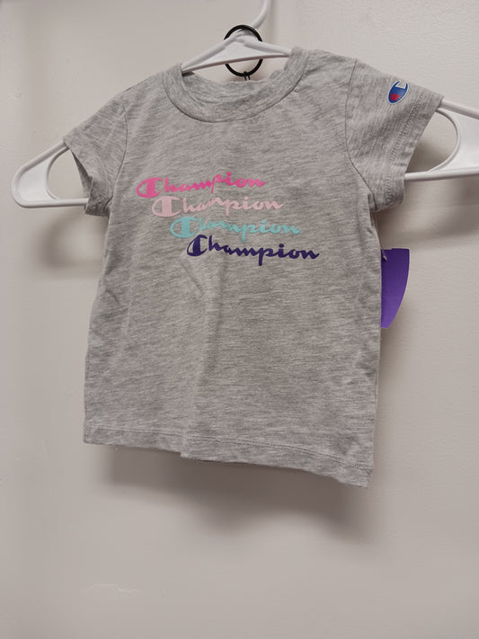 pink/grey Champion 2 piece shorts/tshirt outfit, 18M G