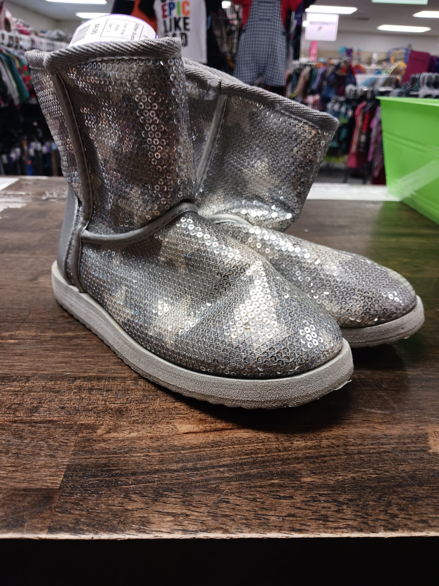 silver  Glitter Boots, 1 G