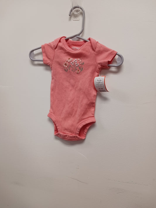 Pink Flower Carters Onesie, NB G