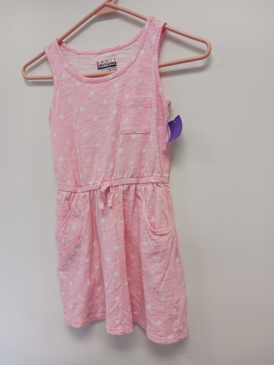 Pink/White Polka Dot Basic Editions Dress, 7 G