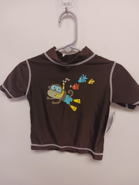 Brown Carters Monkey Swim Shirt 6/9m, 6M B
