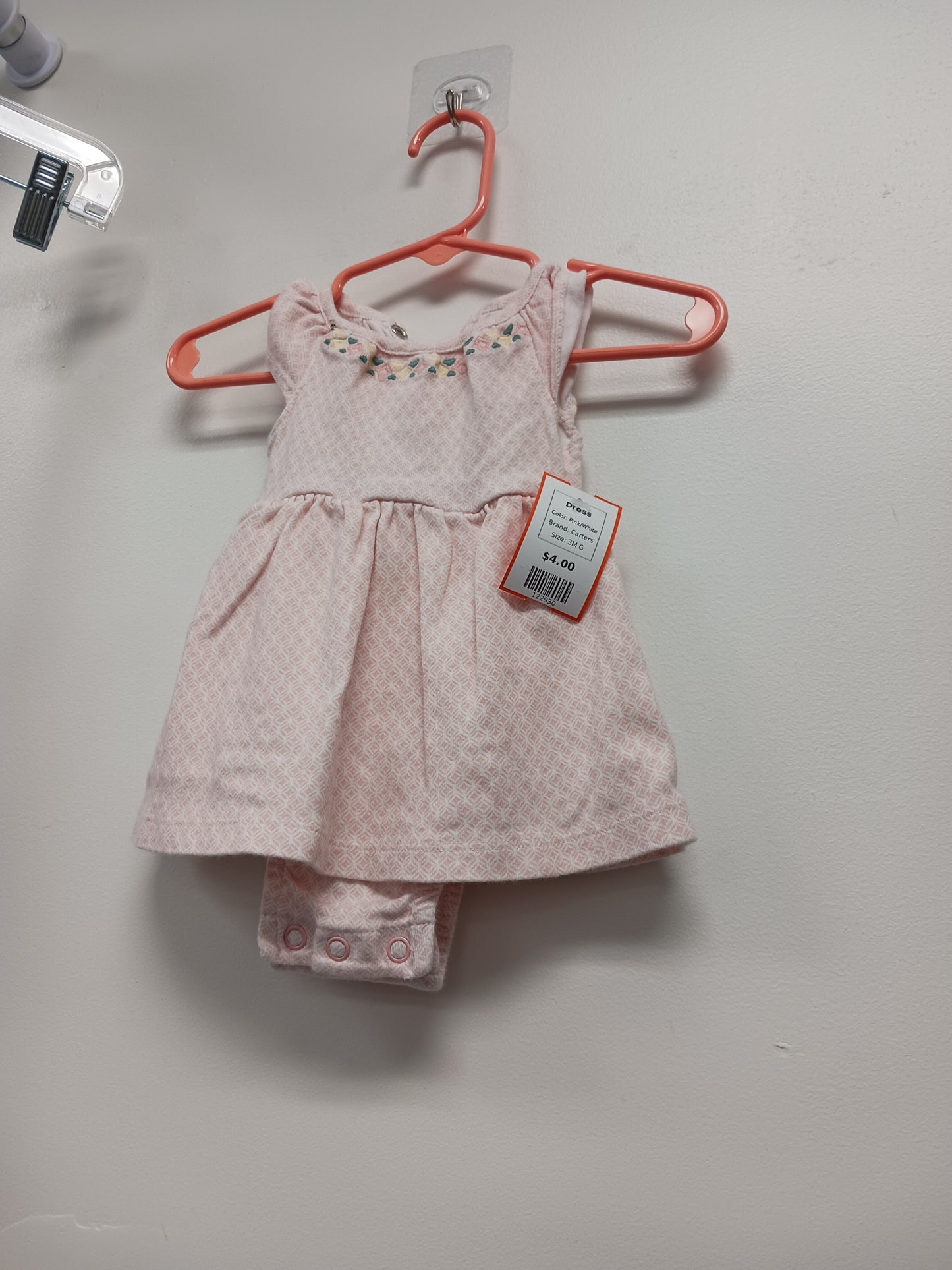Pink/White Carters Dress, 3M G