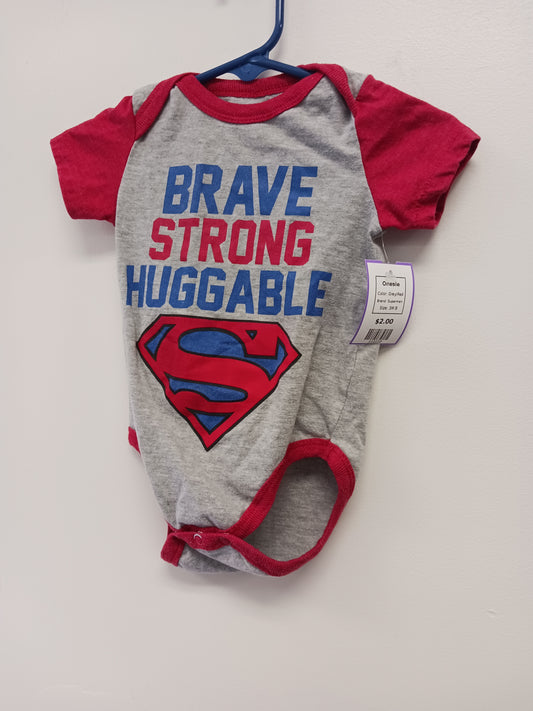 Grey/Red Superman Onesie, 3M B