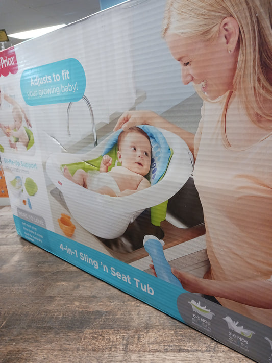 White/Green Fisher Price 4-In-1 Sling N Seat Tub