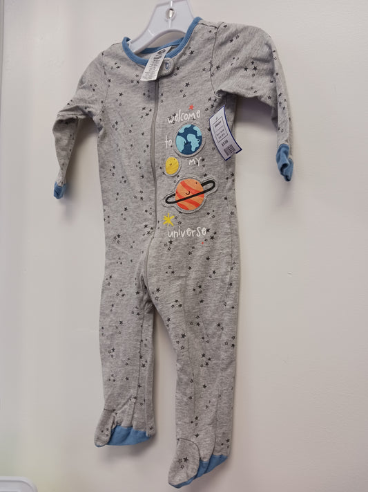 Grey/Blue Space Gerber Sleeper, 6M B