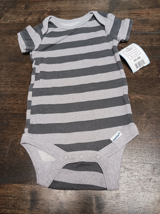 Grey Striped Gerber Onesie, 3-6M B