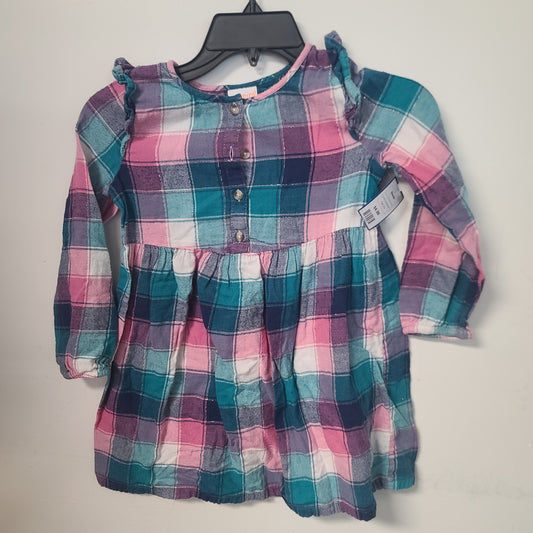 Pink/Blue/White Plaid Jumping Bean Dress, 6 G