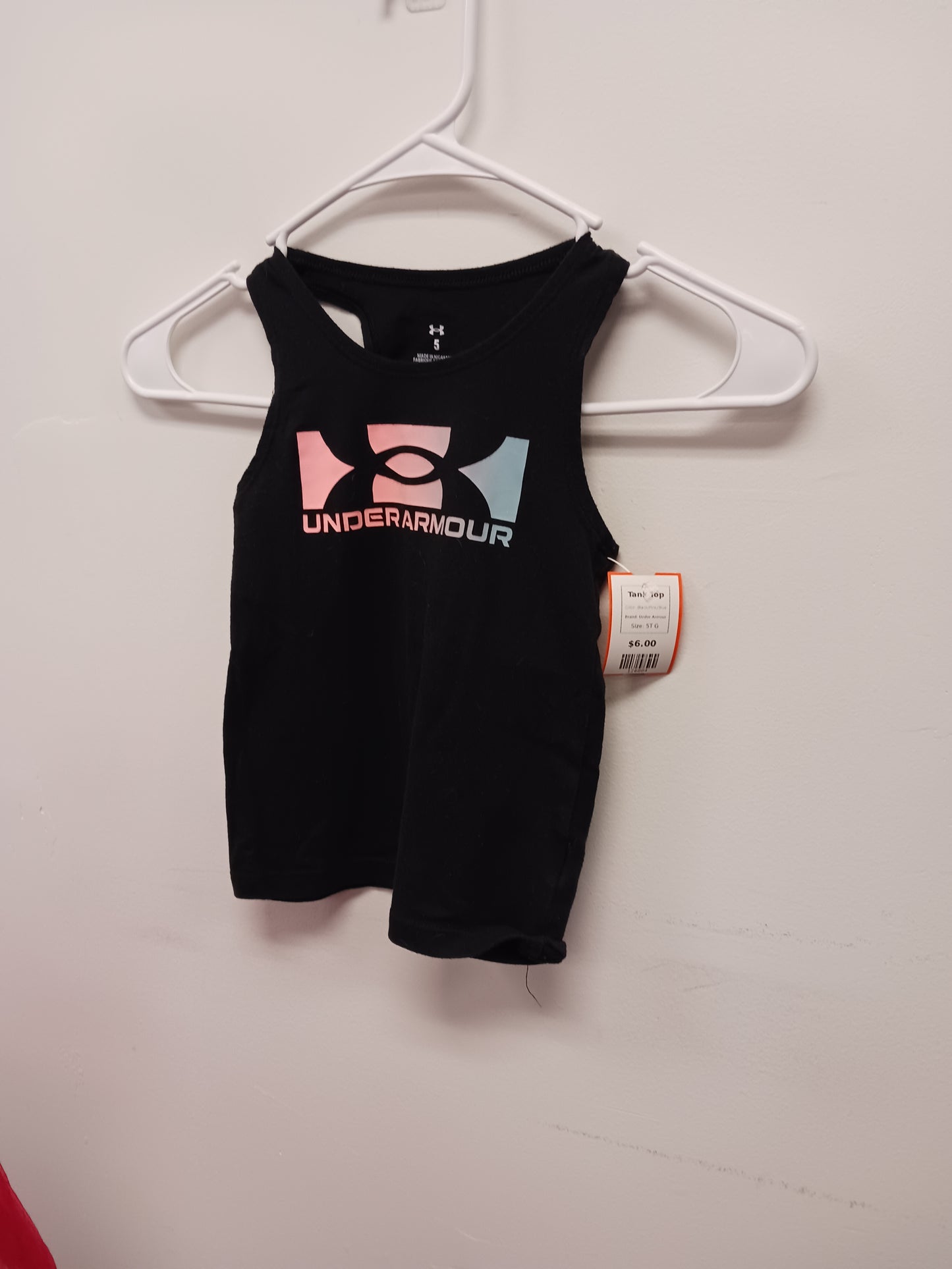 Black/Pink/Blue Under Armour Tank Top, 5T G