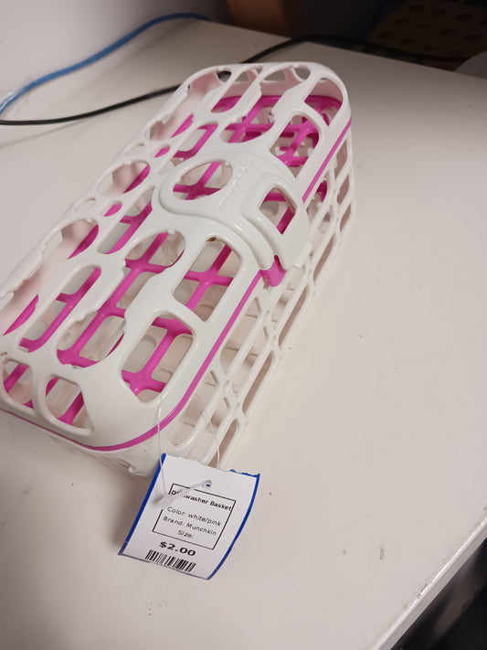 white/pink Munchkin Dishwasher Basket