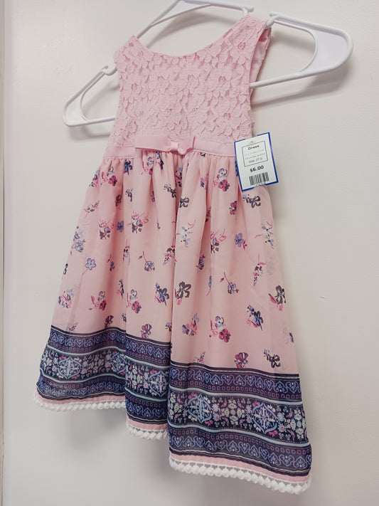 Pink/Blue Flower Blueberi Boulevard Dress, 2T G