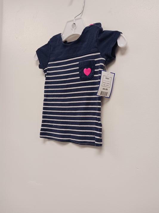 Navy/White Striped Carters Shirt, 12M G