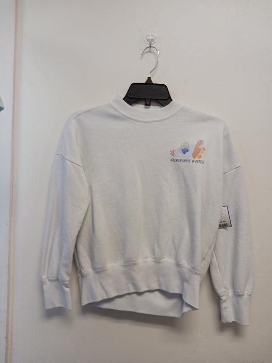 white Abercrombie Kids Flower Sweatshirt 11/12, 12 G