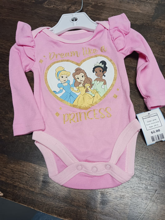 pink Disney Baby Princess Onesie, 3M G