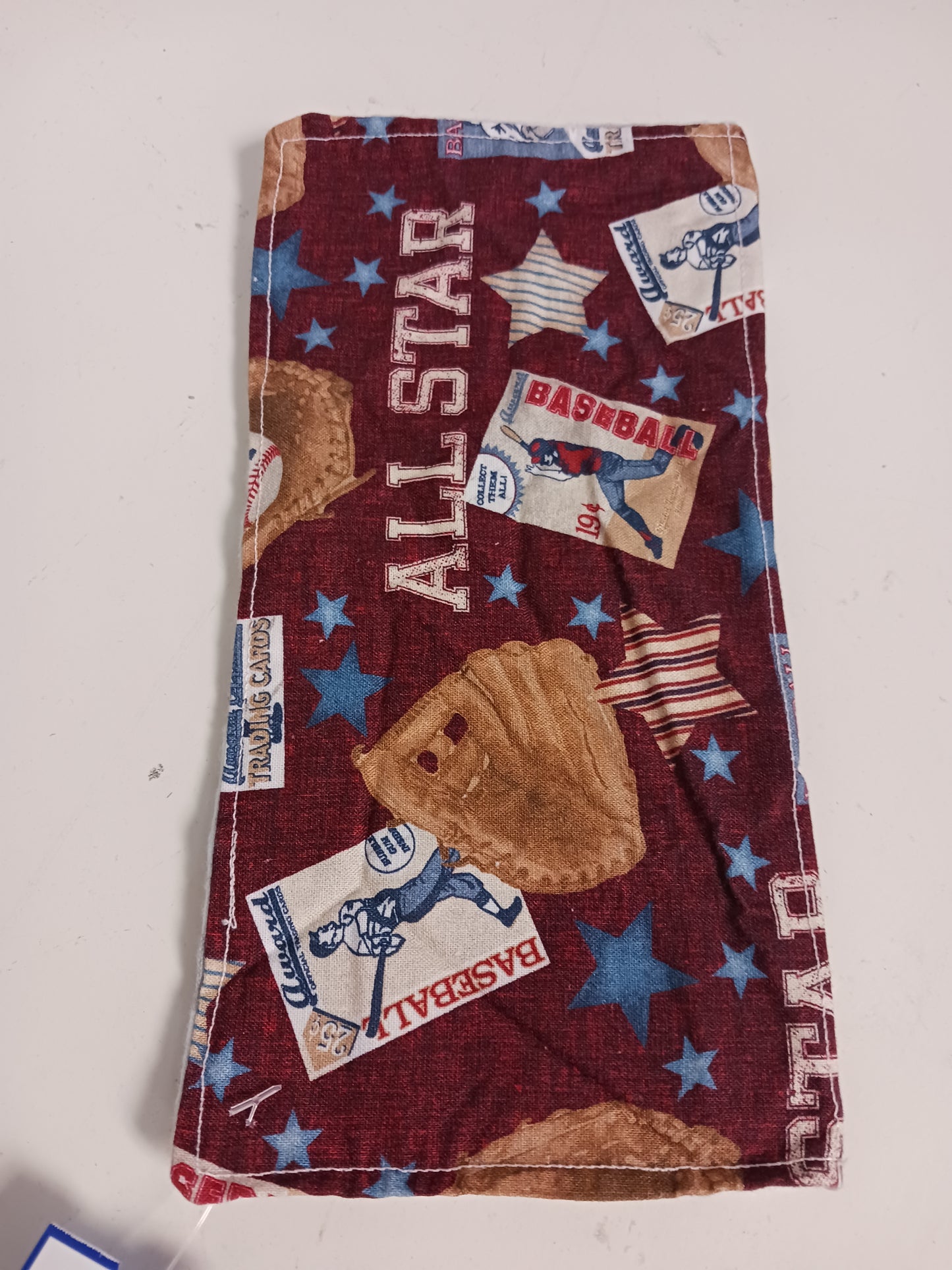 red  Baseball Burp Cloth