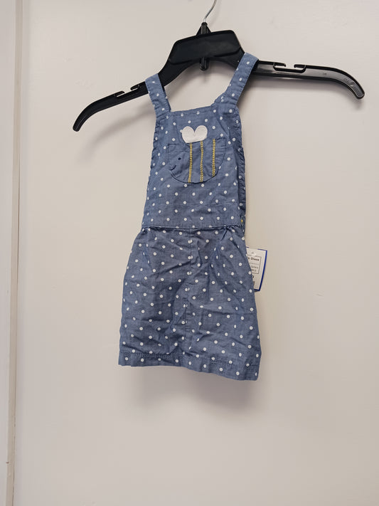Blue/White Polka Dot Carters Bib Dress, 18M G