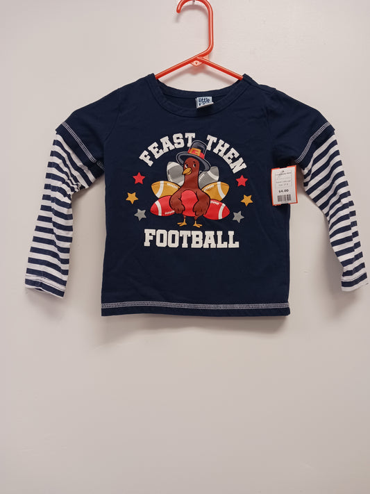 Navy/White Thanksgiving Little Lad Longsleeve Shirt, 5T B
