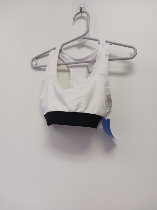 White/Black Athletic Sports Bra, X-Small