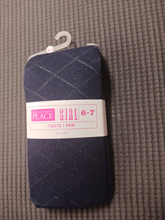 Navy Childrens Place Tights, 6-7 G