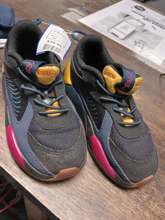 Black/Blue/Yellow/Red Puma Sneakers, 10 B