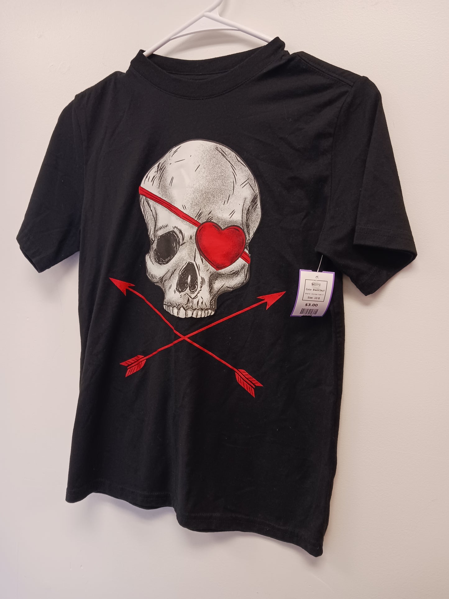 Black Skull Wonder Nation Shirt, 10 B
