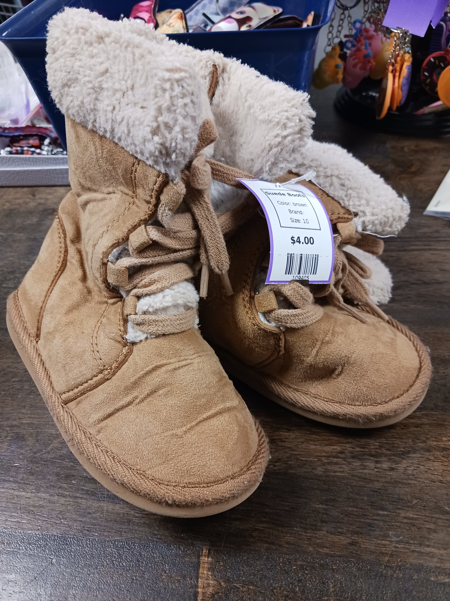 brown  Suede Boots, 10
