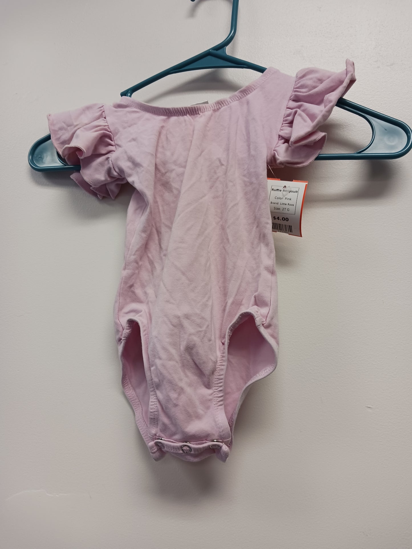 Pink Little Roos Ruffle Bodysuit, 2T G