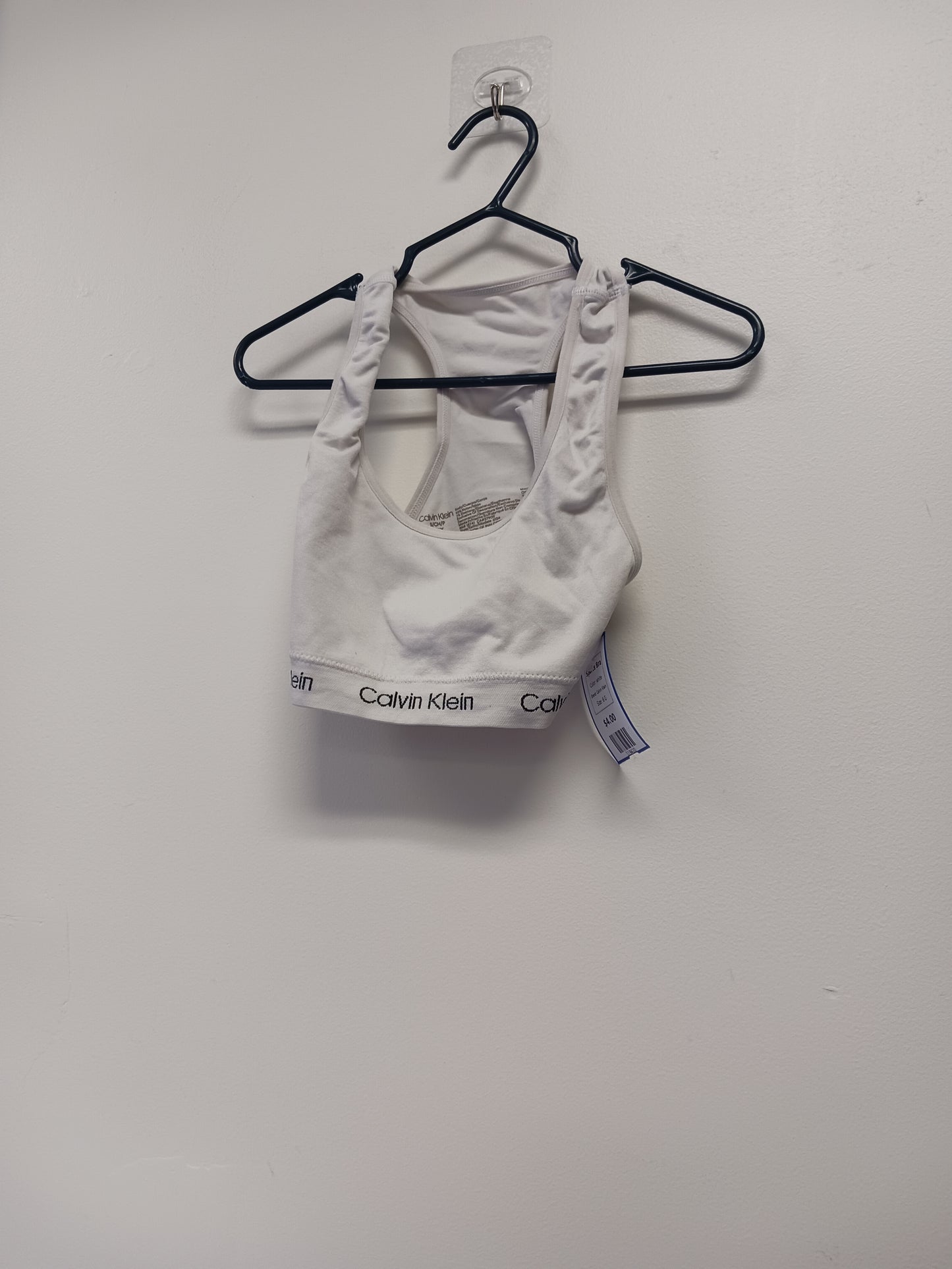 white Calvin Klein Sports Bra, 6 G