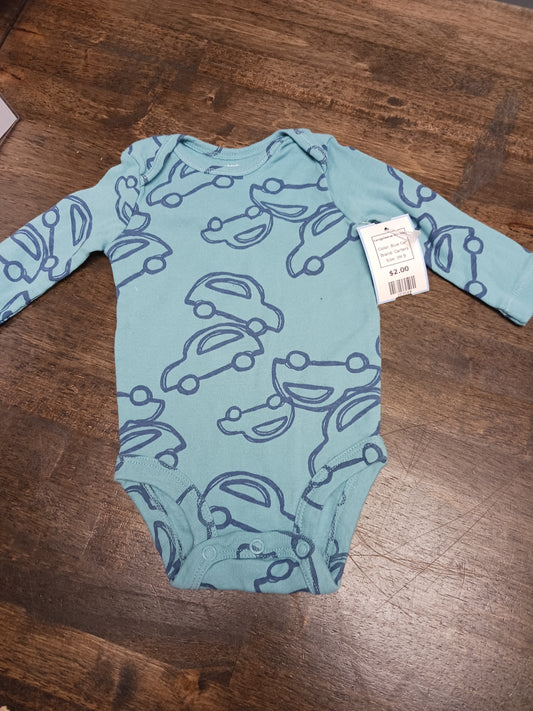 Blue Car Carters Longsleeve Onesie, 3M B