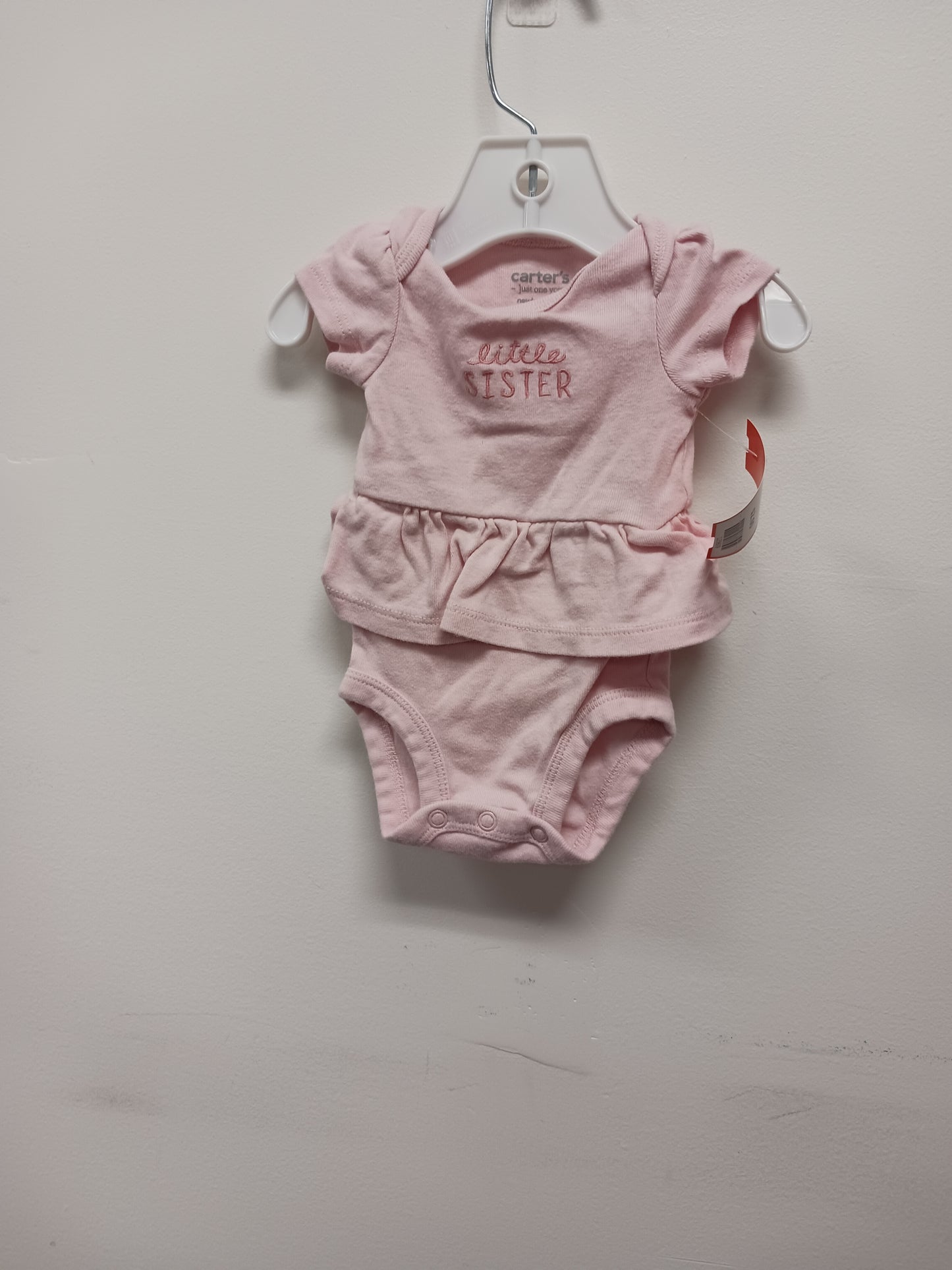 Pink Little Sister Carters Onesie, NB G