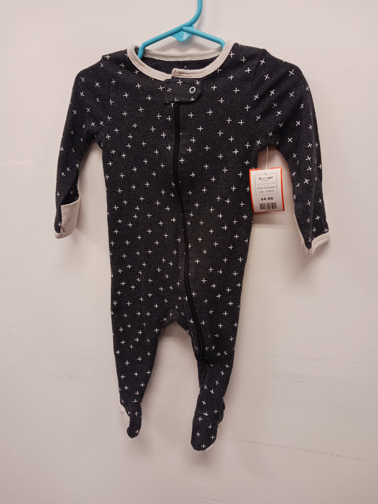 Grey/White Plus Sign Cloud Island Sleeper, 3-6M B