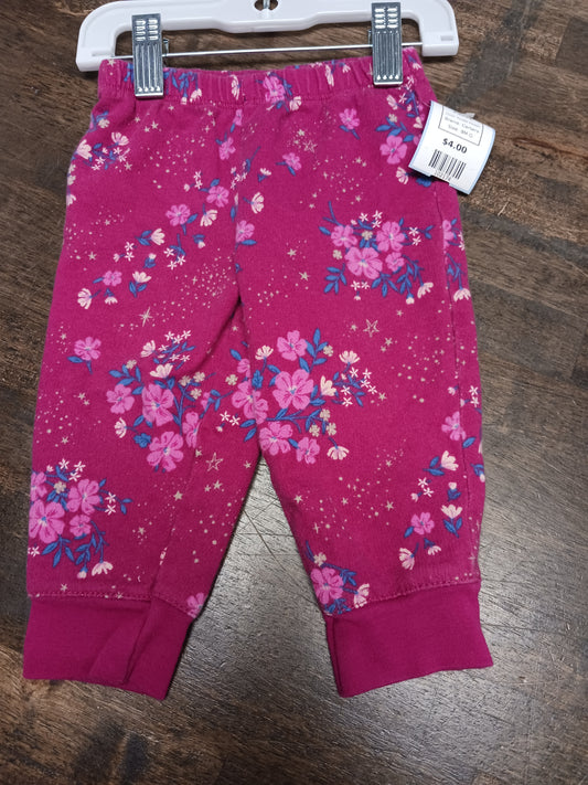 Purple Flower Carters Pants, 9M G