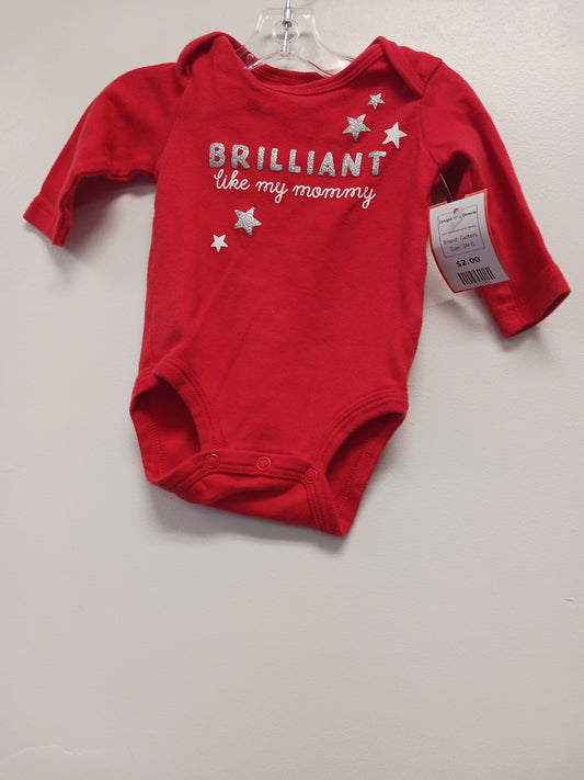 Red Brilliant Like My Mommy Carters Longsleeve Onesie, 3M G