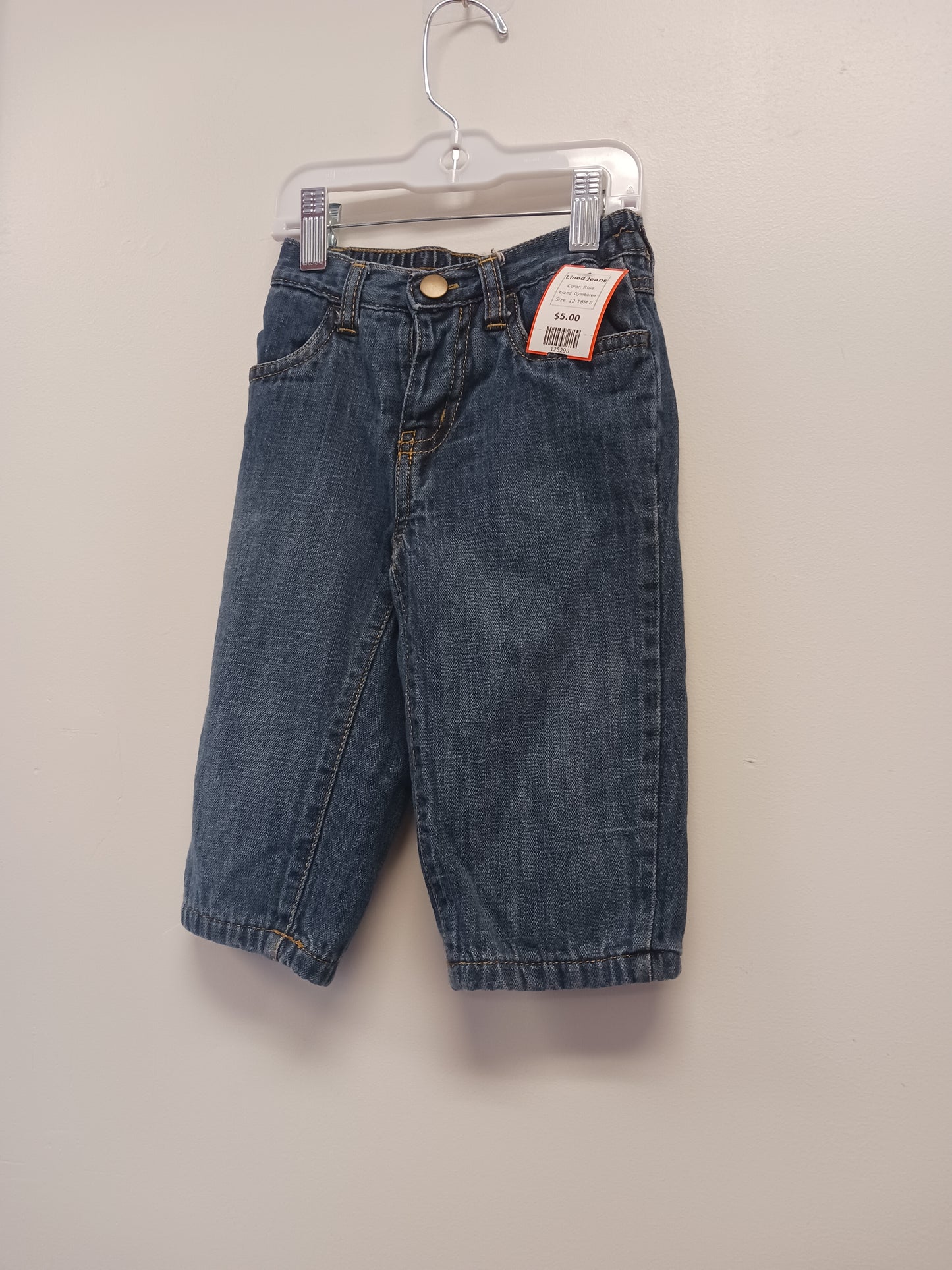 Blue Gymboree Lined Jeans, 12-18M B