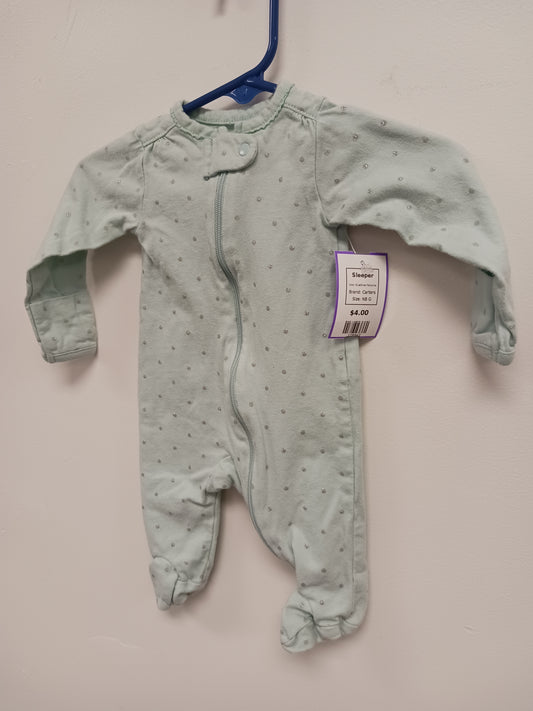 Blue/Silver Polka Dot Carters Sleeper, NB G