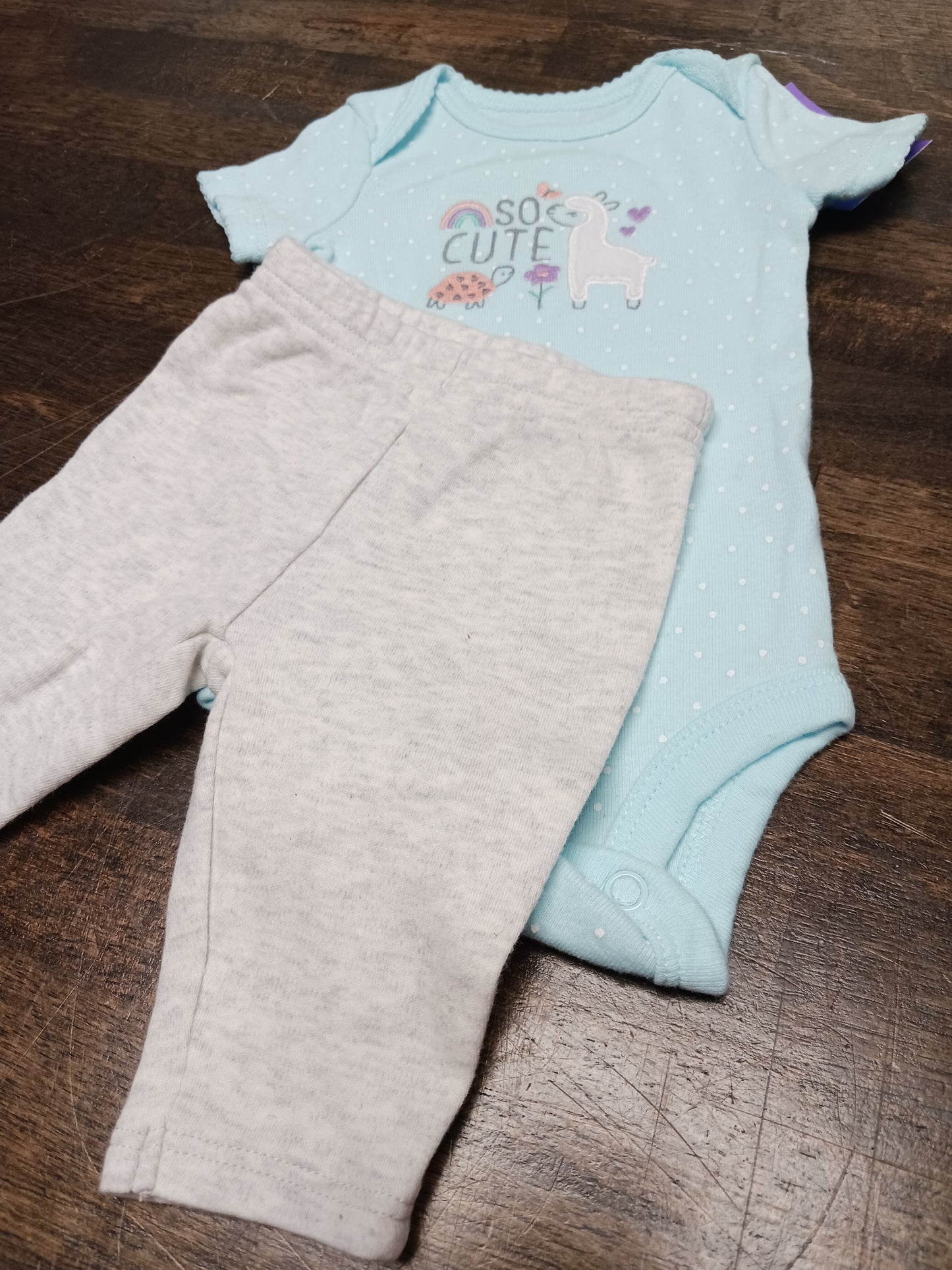 Blue/Grey Llama Carters Outfit, NB G