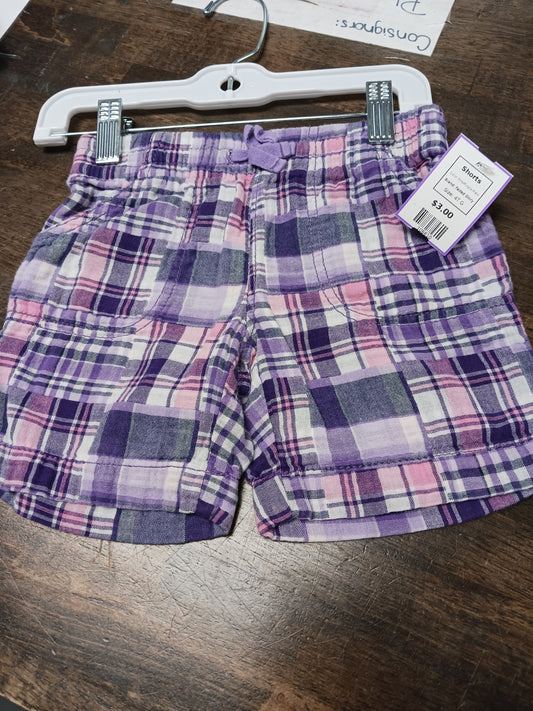 Pink/Purple Plaid Faded Glory Shorts, 4T G