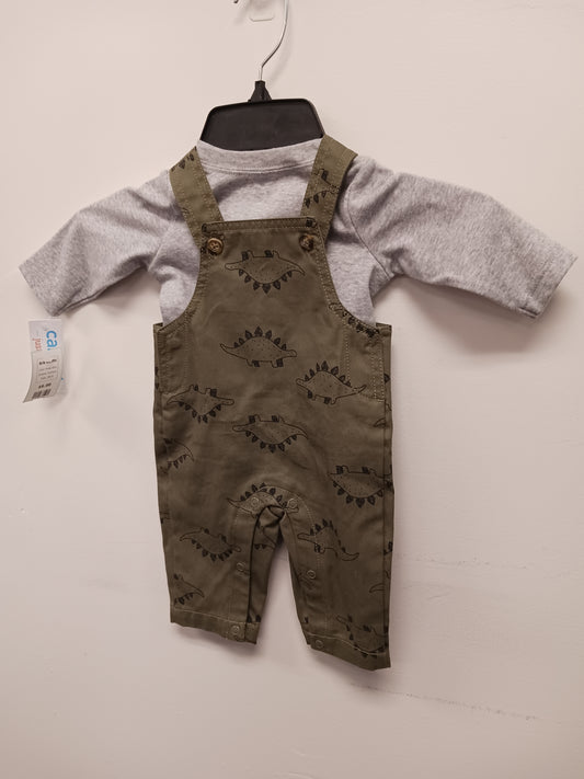 Green Dino Carters Bib Outfit, 3M B