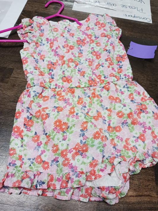 multi Gymboree Flowered Short Romper, 12M G